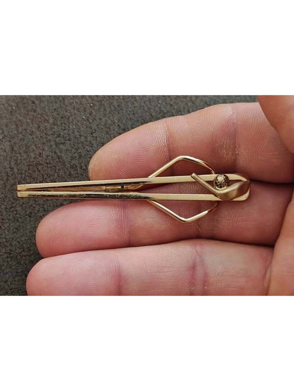1950s Swank Golf Ball & Club Gold Tone Tie Clip